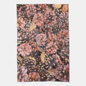 ピネコン素朴な秋天然冬茶色 キッチンタオル (縦)