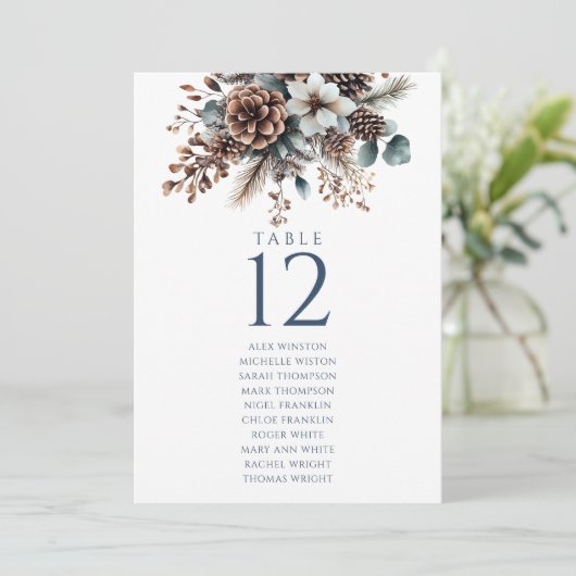 ピネコン素朴フローラテーブル番号座席表 招待状 (スタンド正面)