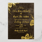 ピネコーンとバーンウッド 箔招待状 (正面)