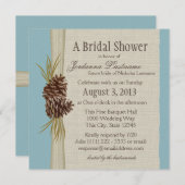 ピネコーンアンドバーラップルックブライダルシャワー 招待状 (正面/裏面)