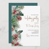 ピネコーンアンドベリーズホリデイ招待状 招待状 (正面/裏面)