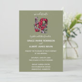 ピネコーンエバーグリーンズレッドベリー結婚ラブ 招待状 (スタンド正面)