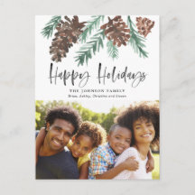 ピネコーンクリスマスウォーターカラーホリデーフォト