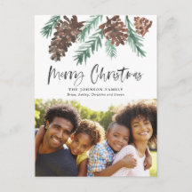 ピネコーンクリスマスウォーターカラーホリデーフォト