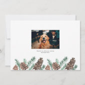 ピネコーンクリスマスウォーターカラーホリデーフォト 招待状 (裏面)