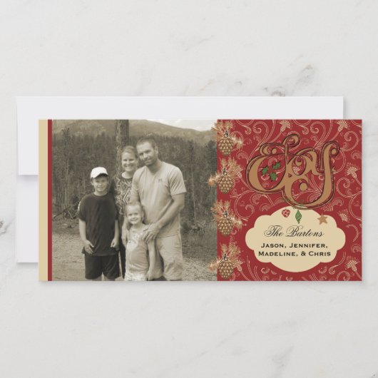 ピネコーンジョイクリスマスホリデーフォトカード シーズンカード (正面)