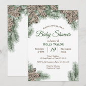 ピネコーンスウィンターベビーシャワー招待状 招待状 (正面/裏面)