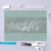 ピネコーンスノーフレークティール（緑がかった色）グリーンウィンターホリデークラフト 薄葉紙 (クラフト)