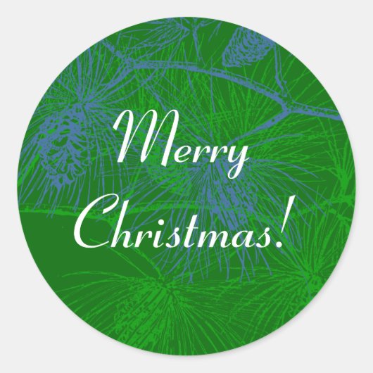 ピネコーンバックグラウンカスタムドホリデーステッカー ラウンドシール (正面)