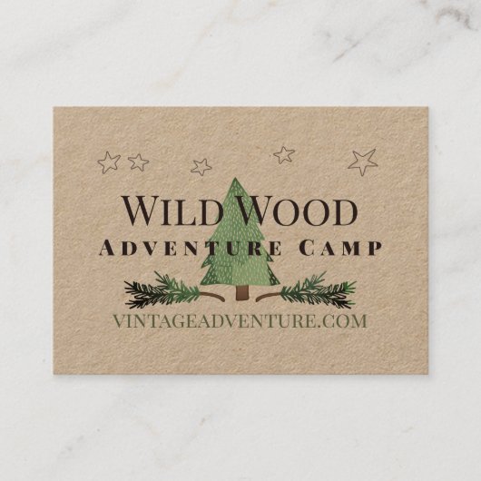 ピネコーンパインツリーフォレストテーマヴィンテージアドベンチャー 名刺 (正面)
