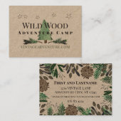 ピネコーンパインツリーフォレストテーマヴィンテージアドベンチャー 名刺 (正面/裏面)