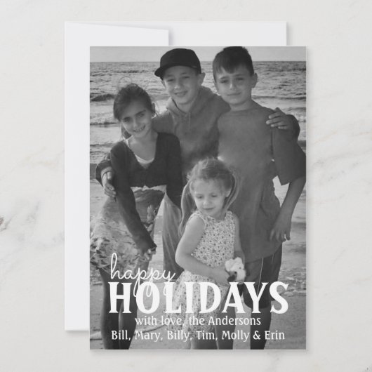 ピネコーンホリークリスマスフォトカード1枚の写真 シーズンカード (正面)