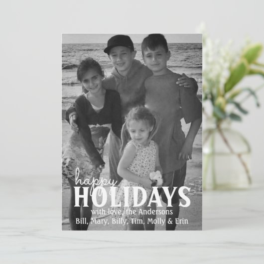 ピネコーンホリークリスマスフォトカード1枚の写真 シーズンカード (スタンド正面)