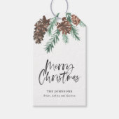 ピネコーンメリークリスマスブラシスクリプト ギフトタグ (正面)