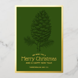 ピネコーンメリークリスマスモダンモミ 箔シーズンカード
