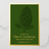 ピネコーンメリークリスマスモダンモミ 箔シーズンカード (正面)
