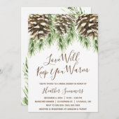 ピネコーンラブ保ウィズウォーミングブライダルシャワー 招待状 (正面/裏面)