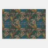 ピネコーンリースハッピーホリデーズクリスマス ラッピングペーパーシート (正面2)