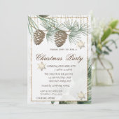 ピネコーン，雪の結晶金ゴールドクリスマスコーポレート 招待状 (スタンド正面)