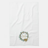 ピネコ素朴ネ |スターズクリスマスリースモノグラム キッチンタオル (縦)