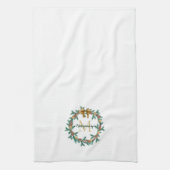 ピネコ素朴ネ |スターズクリスマスリースモノグラム キッチンタオル (縦)