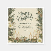 ピネコ素朴ンキャンドルクリスマス スタンダードカクテルナプキン (正面)