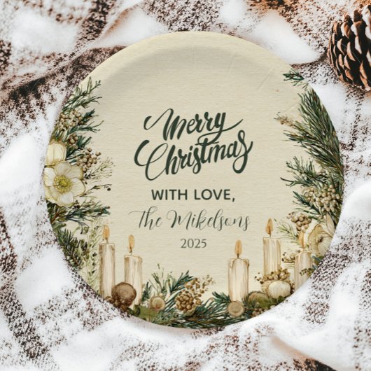 ピネコ素朴ンキャンドルクリスマス ペーパープレート