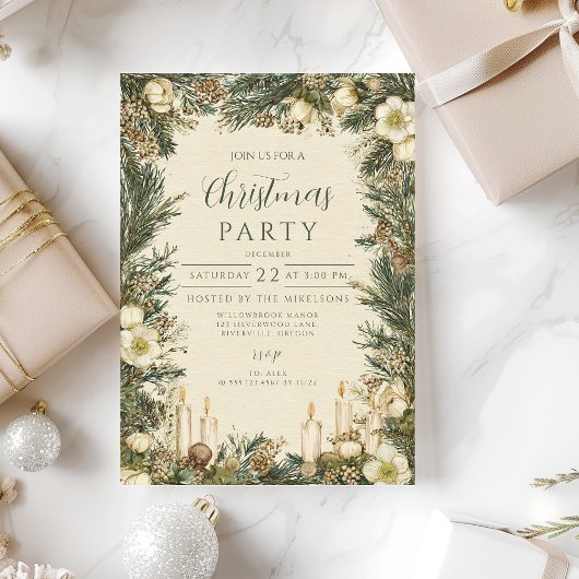 ピネコ素朴ンキャンドルクリスマス 招待状