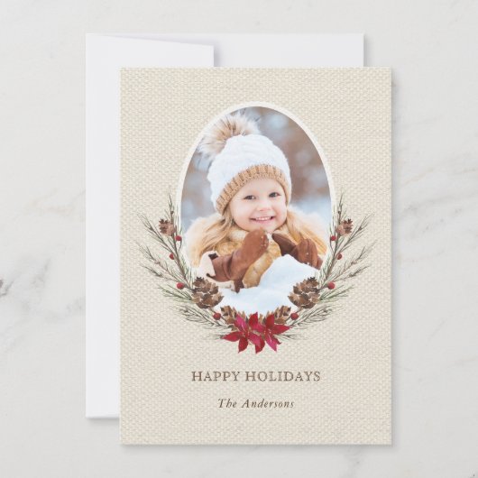 ピネコ素朴ンクリスマスホリデーフォトカード シーズンカード (正面)