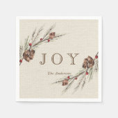 ピネコ素朴ンクリスマスホリデー紙 スタンダードカクテルナプキン (正面)