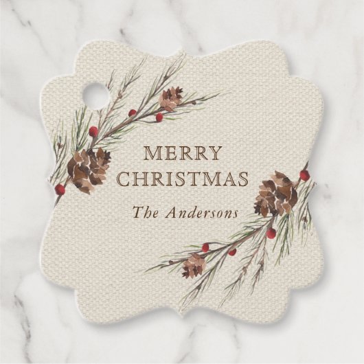 ピネコ素朴ンクリスマスホリデー フェイバータグ (正面)