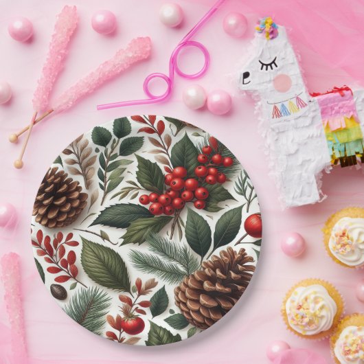 ピネコ素朴ンクリスマス ペーパープレート (パーティー)