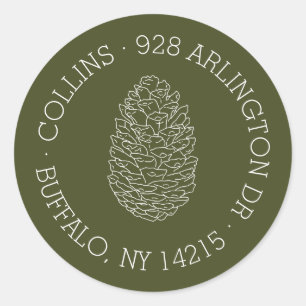 ピネコ素朴ンラウンド差出人住所ラベル ラウンドシール