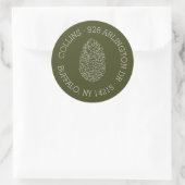 ピネコ素朴ンラウンド差出人住所ラベル ラウンドシール (バッグ)