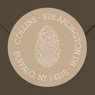 ピネコ素朴ンラウンド差出人住所ラベル ラウンドシール