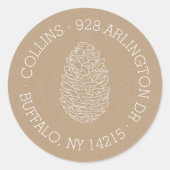 ピネコ素朴ンラウンド差出人住所ラベル ラウンドシール (正面)