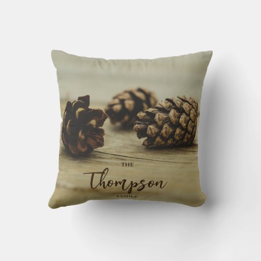 ピネコ素朴ン秋写真カスタム家族の名前 クッション (裏面)