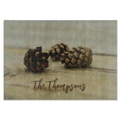 ピネコ素朴ン自然写真と名前をカスタムする カッティングボード (正面)