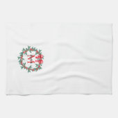 ピネコ素朴ン |ボーブルクリスマスリースモノグラム キッチンタオル (横)
