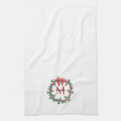 ピネコ素朴ン |ボーブルクリスマスリースモノグラム キッチンタオル (縦)