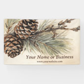 ピネコ素朴ン Woodland Pine Cone Business 横断幕 (横)