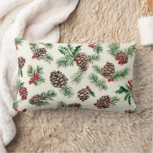 ピネコ素朴&ホリークリスマス装飾用クッション ランバークッション (ブランケット)