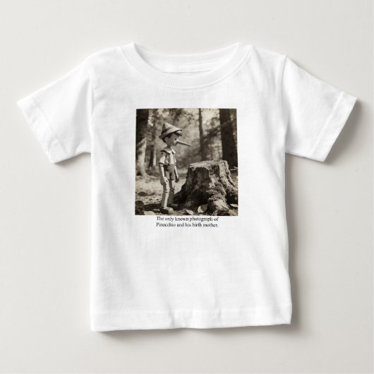ピノキオと彼の母の唯一の知られた写真 ベビーTシャツ (正面)