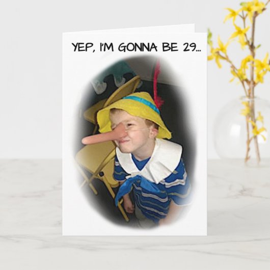 ピノキオ誕生日カード カード (黄色い花)