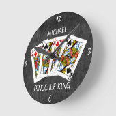 ピノクルおもしろいキングオンブラック ラウンド壁時計 (傾斜)