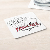 ピノクル誰か？ スクエアペーパーコースター (アングル)