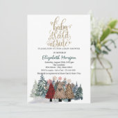 ピノツリー ベイビーシャワー It's Cold Outside 招待状 (スタンド正面)