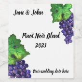 ピノノワールブドウのワインラベル ワインラベル (シングルラベル)