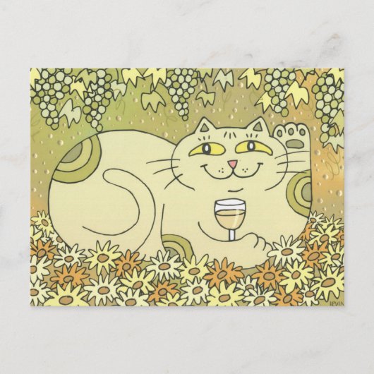 ピノ・グリジオの心地よいグラス ポストカード (正面)