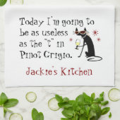 ピノ・グリジオ・ワインのTとして役に立おもしろいたない キッチンタオル (折り畳み)